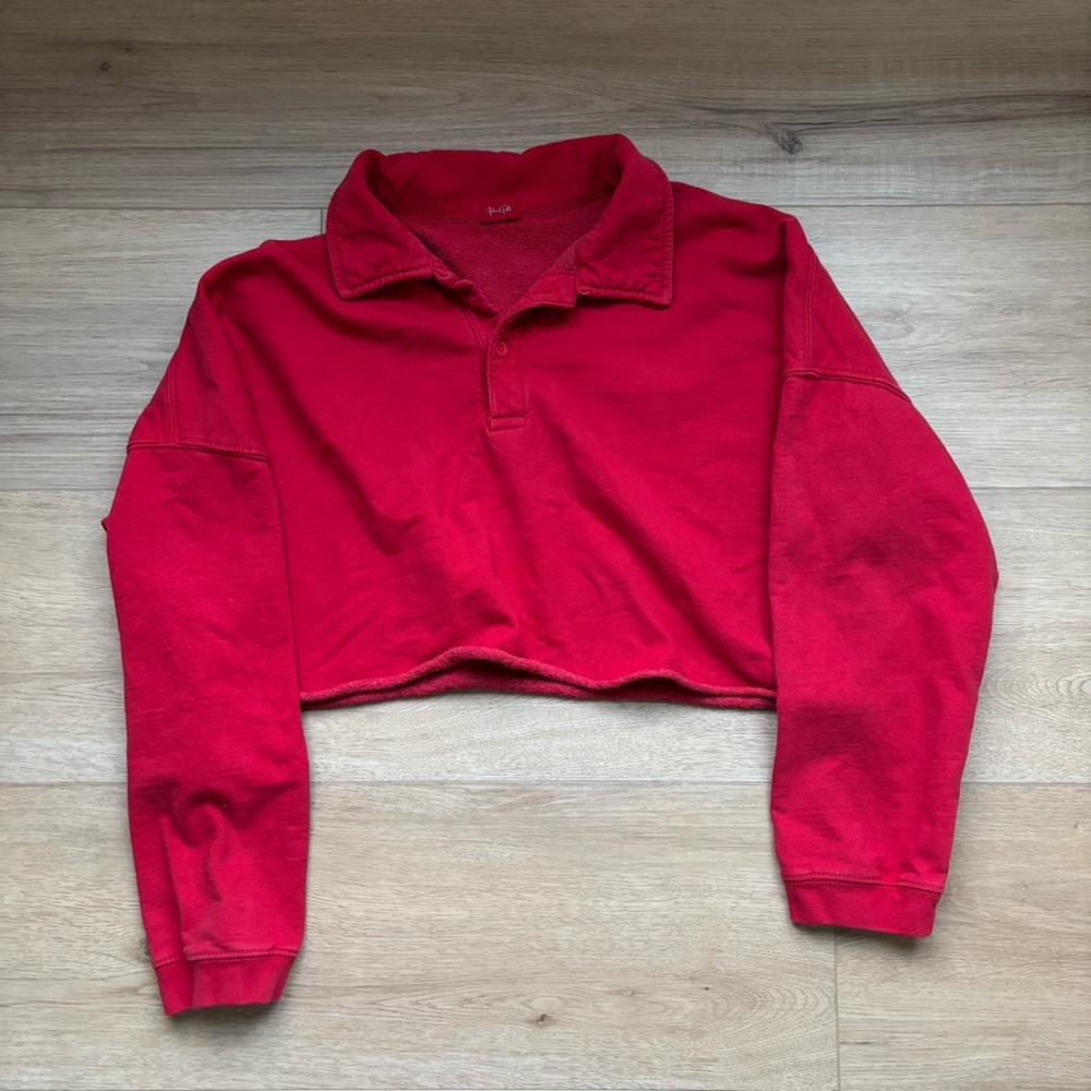 J. Galt Red Cropped Sweatshirt Size Small​